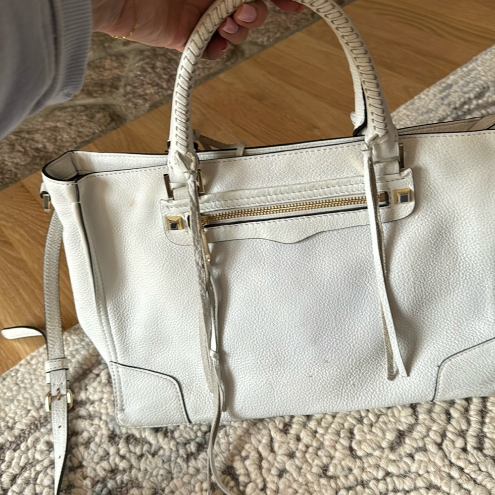 Rebecca minkoff white leather satchel